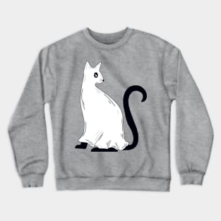 Mystery Ghost Cat With Dark Gray Background Crewneck Sweatshirt